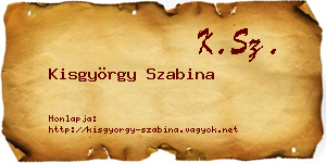 Kisgyörgy Szabina névjegykártya