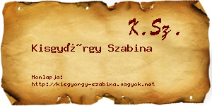 Kisgyörgy Szabina névjegykártya