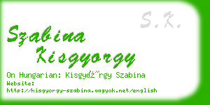 szabina kisgyorgy business card